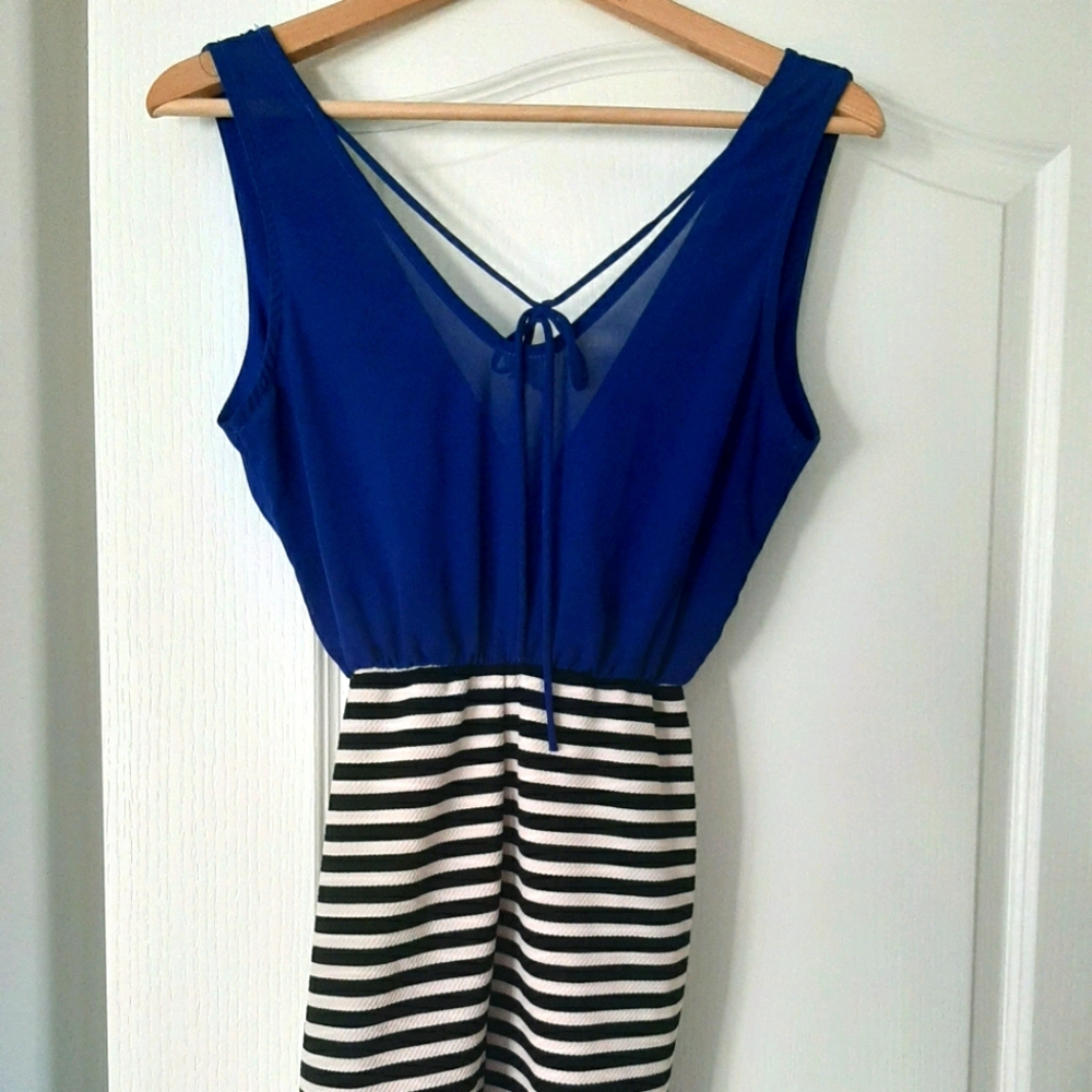 Mini dress blue with stripes